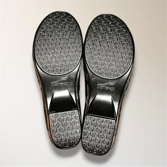 Dansko Tenley Black Brown Nappa Leather Clogs Comfort Work Nurse Shoes Womens 42 - Picture 9 of 12